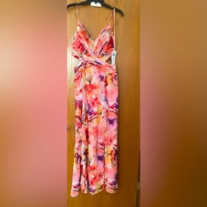 Bloomingdale’s Aqua dress. NWT. Never Worn. Cut outs. Prom/Summer/Occasion Sz10.